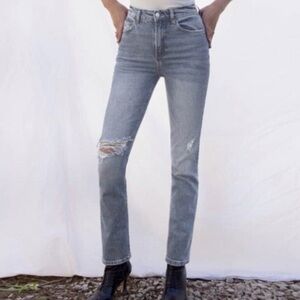 Reformation Jeans Liza High Rise Straight leg Destroyed Palermo 25 slim stretch